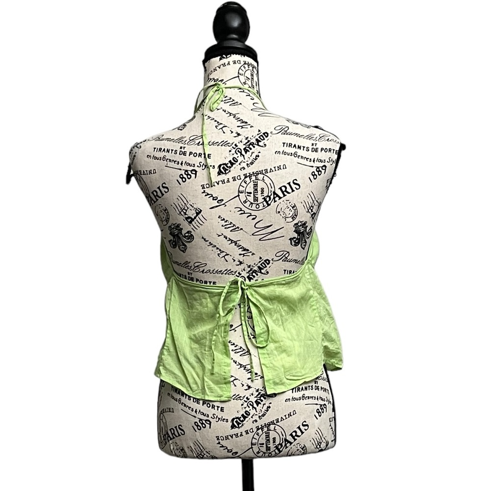 Vintage y2k vneck halter tank top women’s crop top hippie hipster retro M 10/12 - Picture 4 of 8